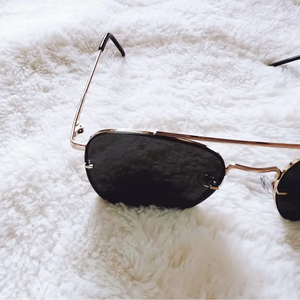 Leo Rose Gold & Green Lenses Polarized Sunglasses